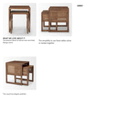 Grier Set of 2 Medium Brown Solid Wood w/ Cane Nesting Accent Tables from Mercana - Luna Furniture
