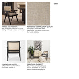 Donna Black Wood Cane-Back w/ Beige Upholstered Seat Dining Chair from Mercana - Luna Furniture