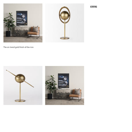 Atlas 15.0L x 7.0W x 16.0H Gold Metal Solar System Ornament from Mercana - Luna Furniture