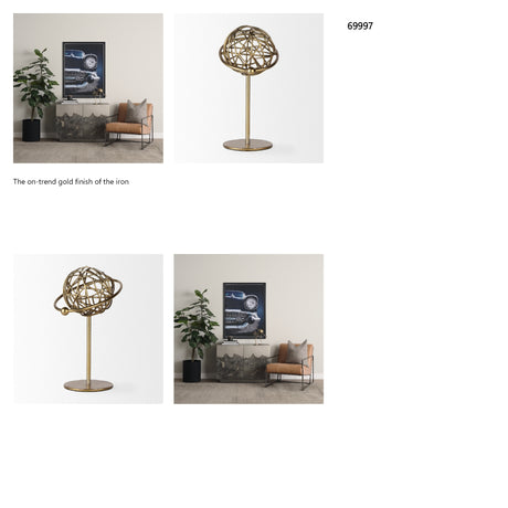 Atlas 10.0L x 8.0W x 12.0H Gold Metal Solar System Ornament from Mercana - Luna Furniture