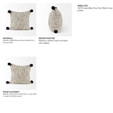 Krystal 18 x 18 Cream/Black Pom Pom Pillow Cover w/Filler, Set of 2 from Mercana - Luna Furniture
