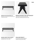 Arvin 59.1L x 17.7W x 18.1H Black Wooden Bench from Mercana - Luna Furniture