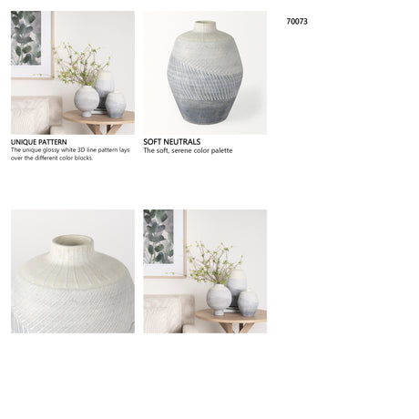 Blume 10H Off-White w/ Gray Textured Vase from Mercana - Luna Furniture