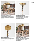 Karina 24" Round Brass-tone Hammered Metal Dome Pendant Light from Mercana - Luna Furniture