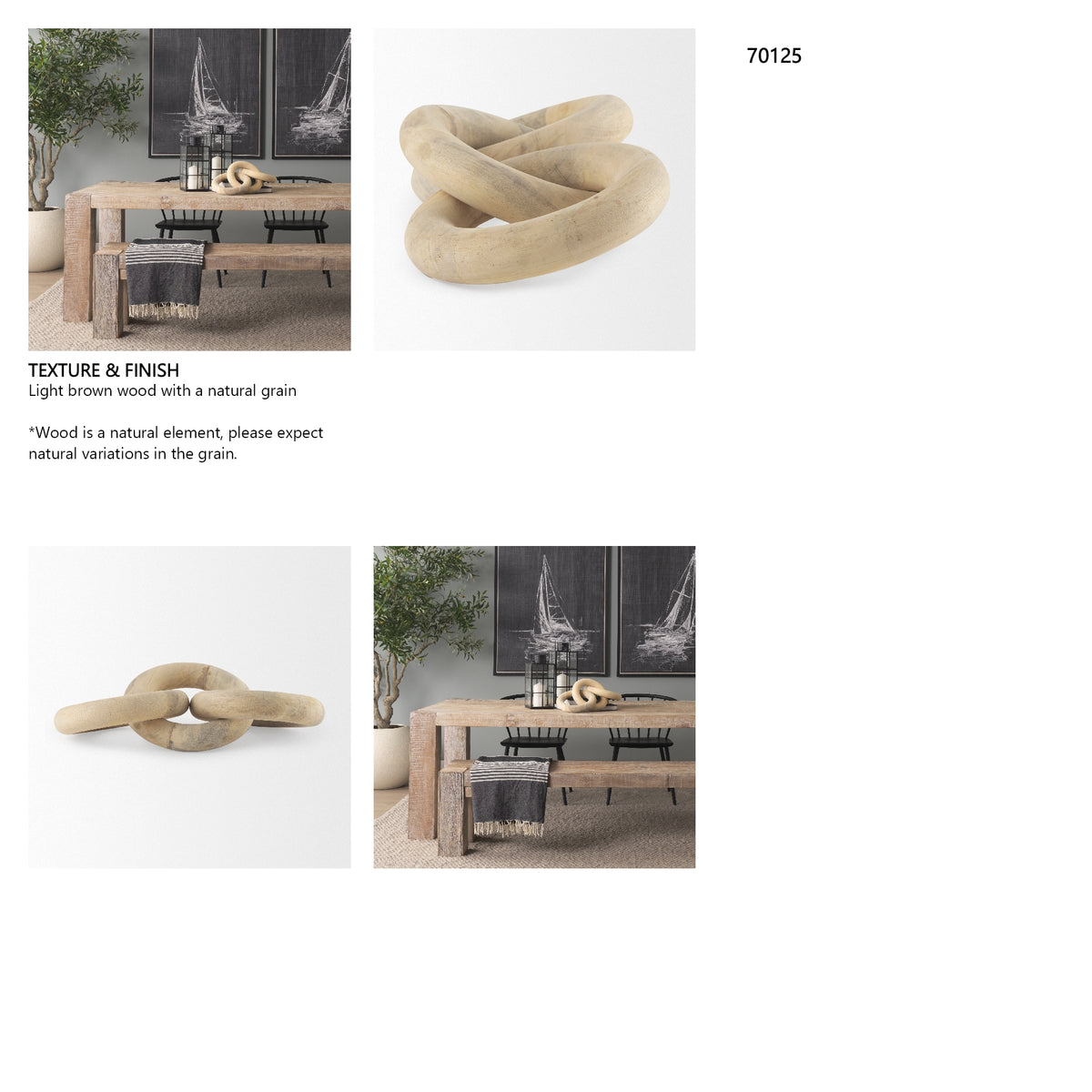 Alize Solid Wood Circular Chain Link Decorative Object from Mercana - Luna Furniture