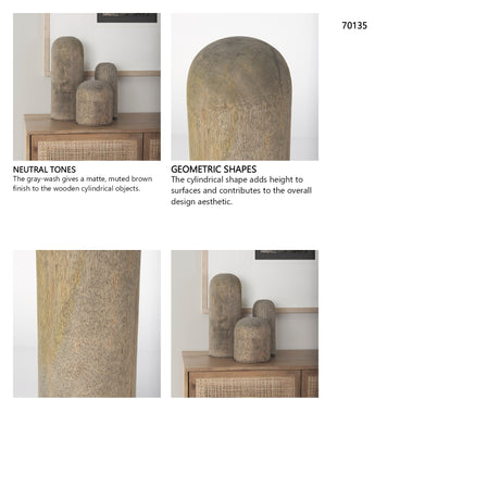Knox Large Gray-Wash Wood Decorative Object from Mercana - Luna Furniture