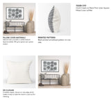 Jolie 22x22 Cream w/ Black Print Linen Square Pillow Cover w/Filler, Set of 2 from Mercana - Luna Furniture