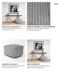 Kensie Large Blue Striped Pouf