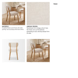 Owen Dining Chair W/ Medium Brown Wood and Beige Fabric, Set of 2 from Mercana - Luna Furniture