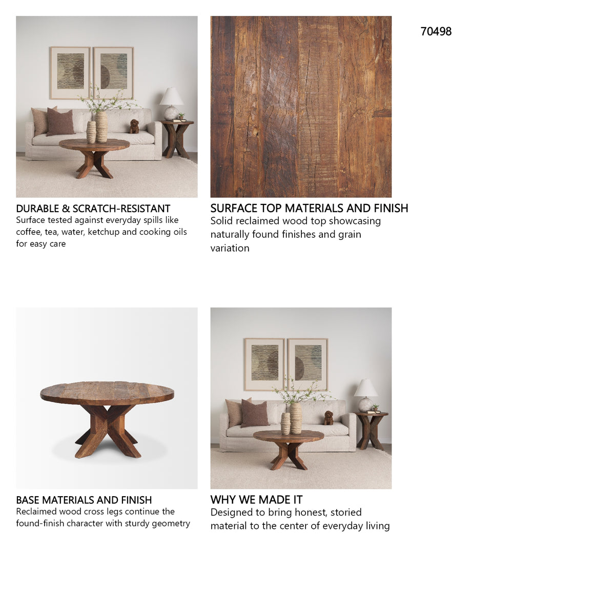 Heidi Reclaimed Brown Wooden Coffee Table from Mercana - Luna Furniture
