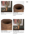 Porta Small Medium Brown Reclaimed Wooden Pot from Mercana - Luna Furniture