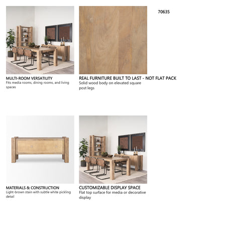 Beth Light Brown Wood w/ 3 Doors Sideboard from Mercana - Luna Furniture