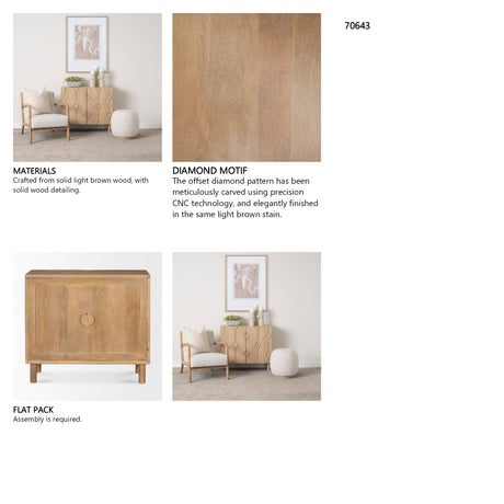 Heera Light Brown Diamond Motif w/ Shelf Accent Cabinet from Mercana - Luna Furniture