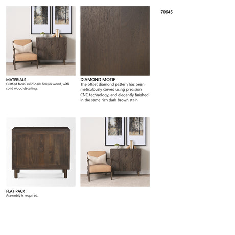 Heera Dark Brown Diamond Motif w/ Shelf Accent Cabinet from Mercana - Luna Furniture