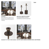 Petria Antiqued Gold Textured Metal Taper Candle Holders from Mercana - Luna Furniture