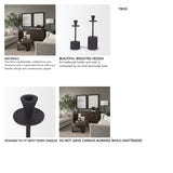 Petria Matte Black Textured Metal Taper Candle Holders from Mercana - Luna Furniture