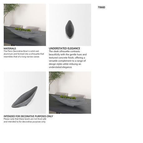 Piero Large Concrete Finished Metal Decorative Bowl from Mercana - Luna Furniture