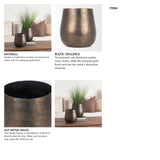 Quade Large Textured Gold Metal Planter from Mercana - Luna Furniture