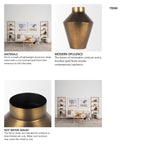 Perrin Large Brushed Gold Metal Decorative Vase from Mercana - Luna Furniture