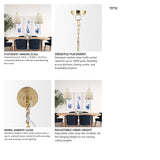 Saliha Cane w/ Brass Metal Pendant Light