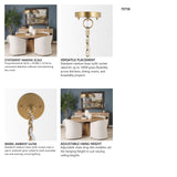 Sanne Antiqued Gold Metal w/ Silver Foil Wide Pendant Light from Mercana - Luna Furniture