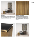 Satima Black Marble w/ Gold Metal Square Fluted Accent Table