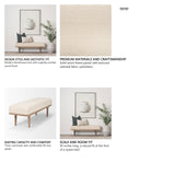 Shae Brown Wood w/ Oatmeal Fabric Bench from Mercana - Luna Furniture