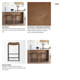Taniel Brown Leather w/ Black Metal Counter Stool from Mercana - Luna Furniture