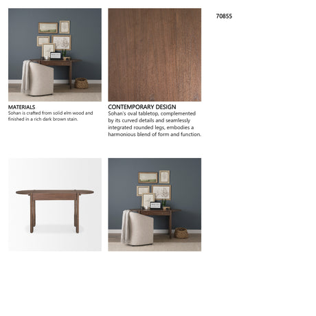 Sohan Dark Brown Elm Wood Oblong Desk from Mercana - Luna Furniture