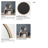 Vasie Black Wood w/ Jute Round Mirror from Mercana - Luna Furniture