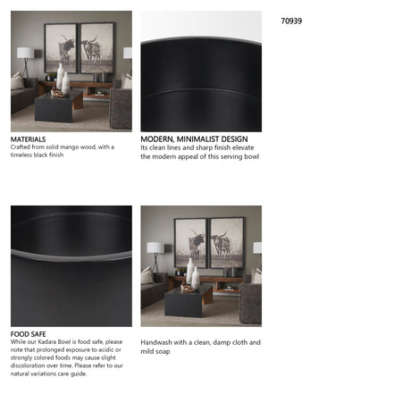 Kadara Black Solid Wood Decorative Bowl from Mercana - Luna Furniture