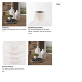 Tisha Large White W/ Terracotta Distressing Metal Vase from Mercana - Luna Furniture