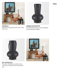 Tasya Large Matte Black w/ Handles Metal Vase from Mercana - Luna Furniture
