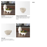 Tyren Cream Glazed Decorative Oblong Ceramic Bowl