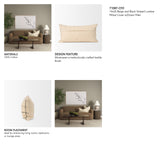 Jaela 14x26 Beige and Black Striped Lumbar Pillow Cover w/Down Filler, Set of 2 from Mercana - Luna Furniture
