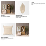 Jeren Beige Checker Textured Cotton-Linen Decorative Square Pillow Cover from Mercana - Luna Furniture