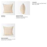 Jenner 22x22 Cream Cotton Linen Blend Square Pillow Cover w/Filler, Set of 2 from Mercana - Luna Furniture