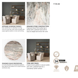 Allyson 54" Round Brown Pedestal w/ Pink Marble Top Dining Table from Mercana - Luna Furniture