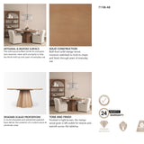 Jovani 60" Solid Light Brown Mango Wood Round Dining Table from Mercana - Luna Furniture