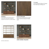 Baron 4-Door Dark Brown Wood w/ Antique Brass Metal Open Shelving Unit from Mercana - Luna Furniture