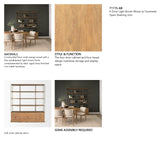 Baron 4-Door Light Brown Wood w/ Gunmetal Open Shelving Unit from Mercana - Luna Furniture