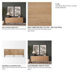 Phil Light Brown Wood 2 Door 3 Drawer Closed Sideboard from Mercana - Luna Furniture