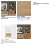 Phil Light Brown Wood 2 Door 3 Shelves Open Shelving Unit from Mercana - Luna Furniture