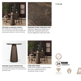 Allyson 32" Round Dark Brown wood w/ Cappuccino Marble Top Bistro Table