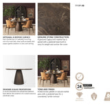 Allyson 54" Round Dark Brown w/ Cappuccino Marble Pedestal Dining Table