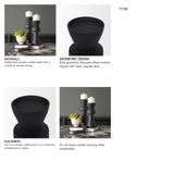 Odilia Small Smooth Matte Black Metal Geometric Pillar Candle Holder from Mercana - Luna Furniture