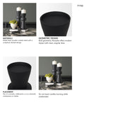 Odilia Large Smooth Matte Black Metal Geometric Pillar Candle Holder from Mercana - Luna Furniture