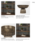 Ciaran Fluted Textured Antiqued Gold Metal Decorative Bowl