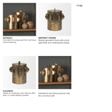 Deacon Large Antiqued Gold Metal Canister with Sculptural Handles from Mercana - Luna Furniture