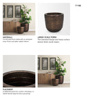 Aivana Large Antiqued Gold Metal Floor Vase from Mercana - Luna Furniture